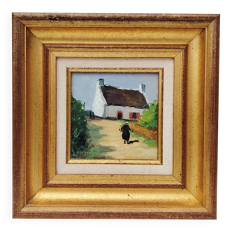 Oil on panel, Breton house, decoration