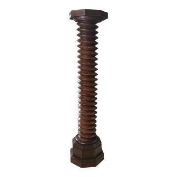 Monumental wooden wine press screw column, hand-carved, 18th c. – 170 cm