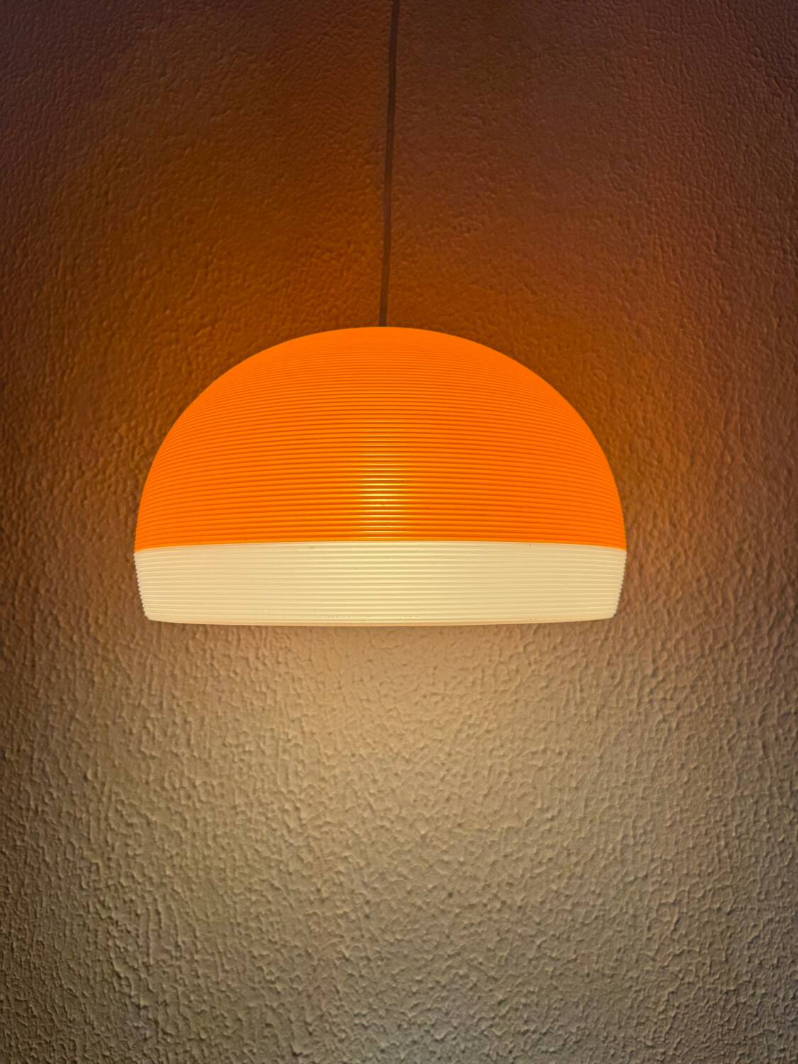 Large Rotaflex suspension, orange and cream, 1960s / 70s