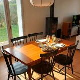 Large extendable designer dining table (seats 6 to 10), vintage, from the end of the 60s