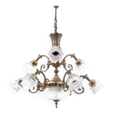 Brass chandelier from the 1950s, Western Europe.