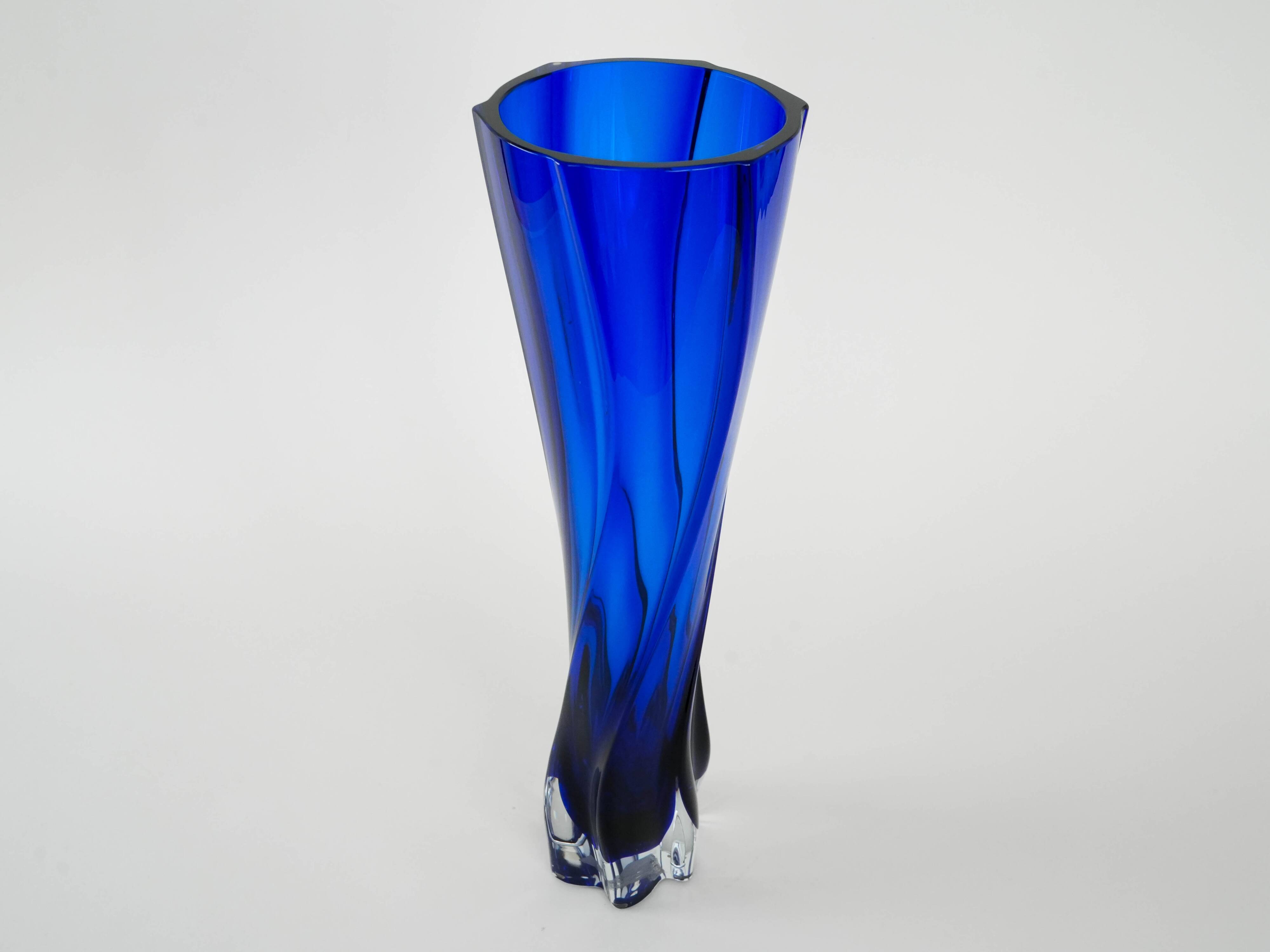 Vase Cobalt, design danois, années 1970, fabriqué au Danemark