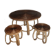 Table rotin & 2 tabourets indochine 1950