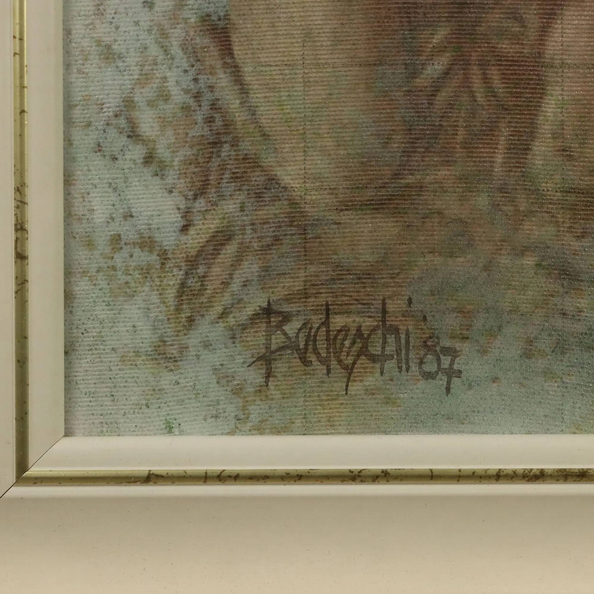 Peinture moderne signée Nevio Bedeschi « Relations For a Hypothesis » 1987