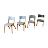 Set of 4 vintage chairs shade of 1960 grey