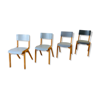 Set of 4 vintage chairs shade of 1960 grey