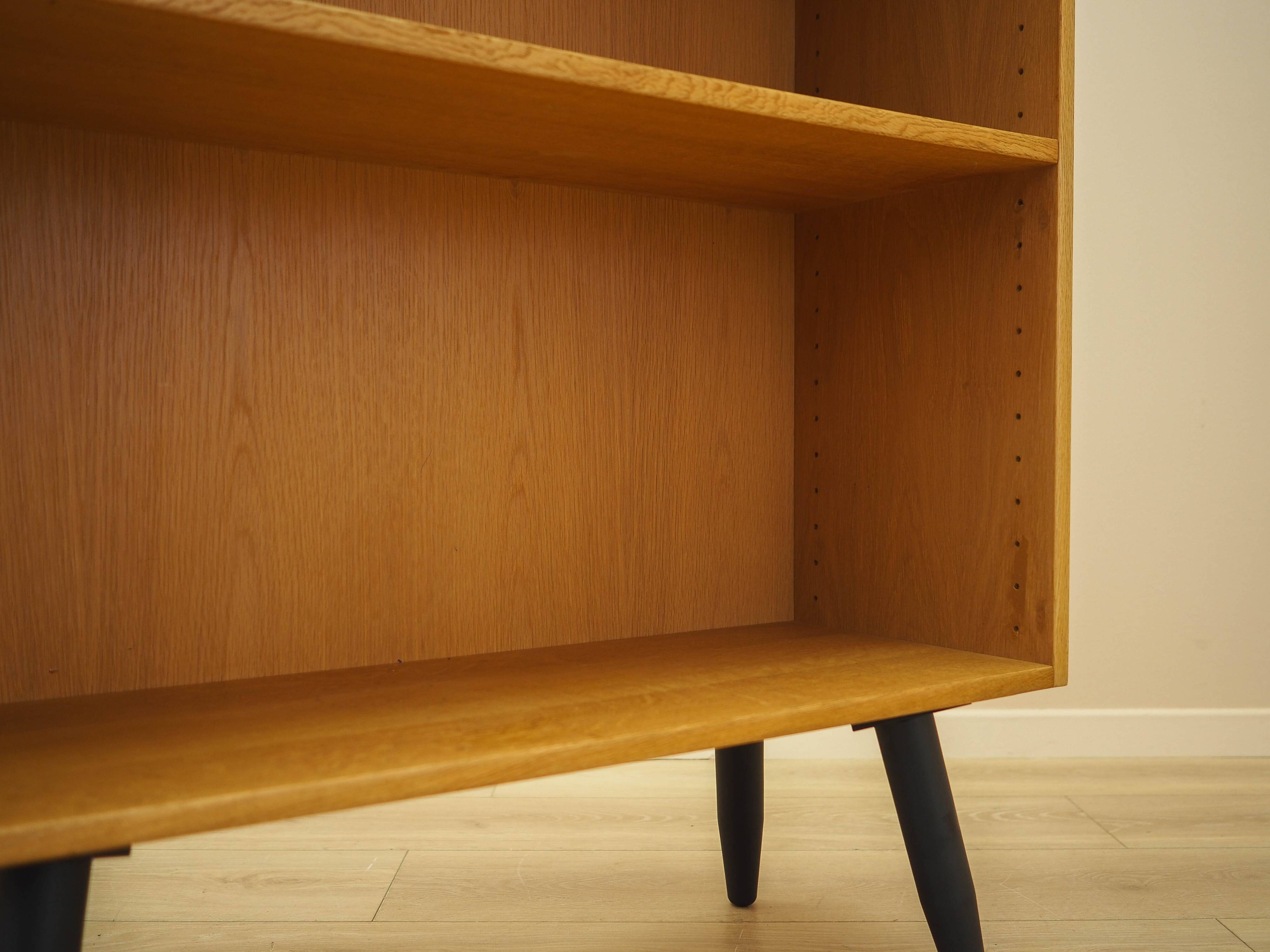 Ash shelving unit on splayed legs, Denmark, 1960s