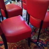 4 red chairs