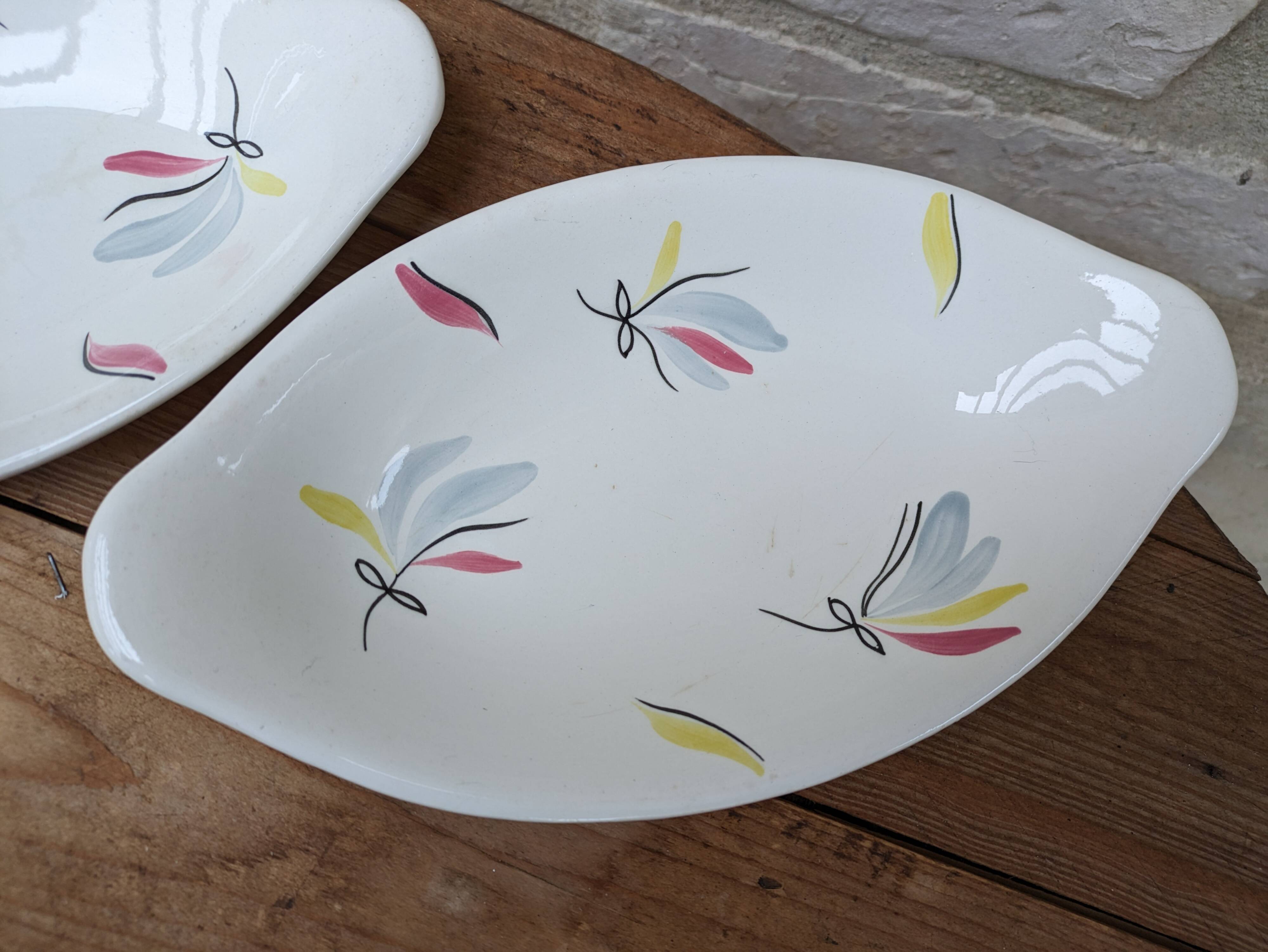 Lot of 2 old ceramic dishes Firminy Salins France