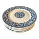 Set of 8 Gien earthenware plates, Rouen pattern, blue garlands and foliage