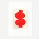Red abstract painting signed Eawy