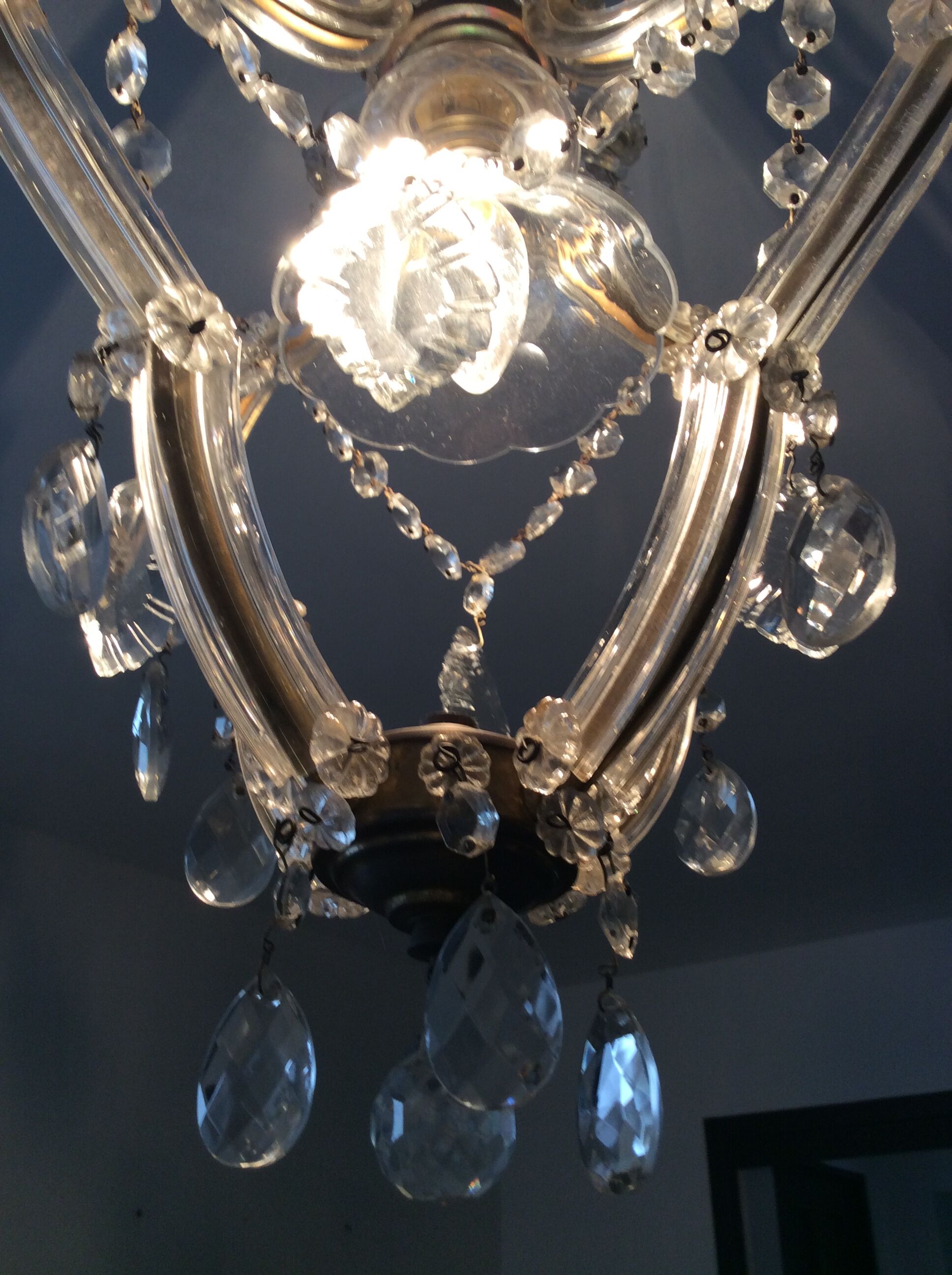 Lustre à cage en cristal
