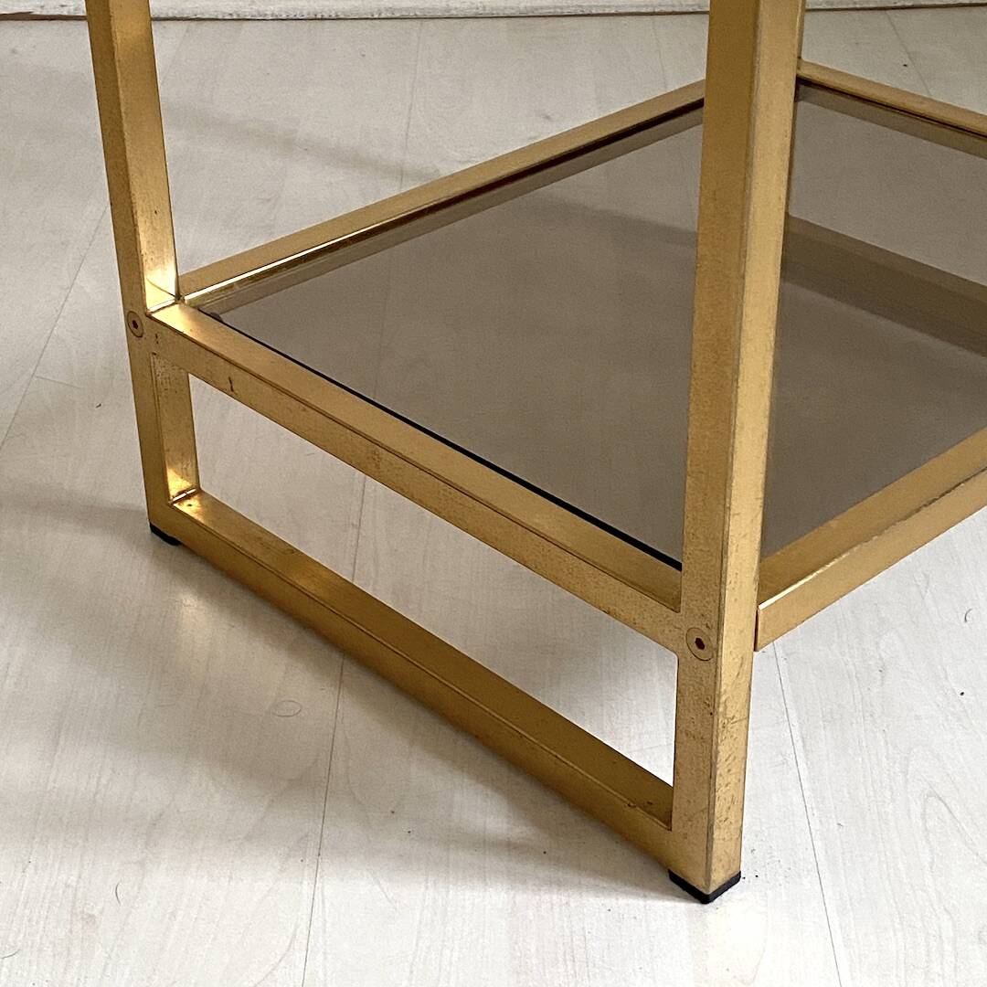 Vintage 80's gold end table