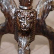 Antique floor lamp with lion motif
