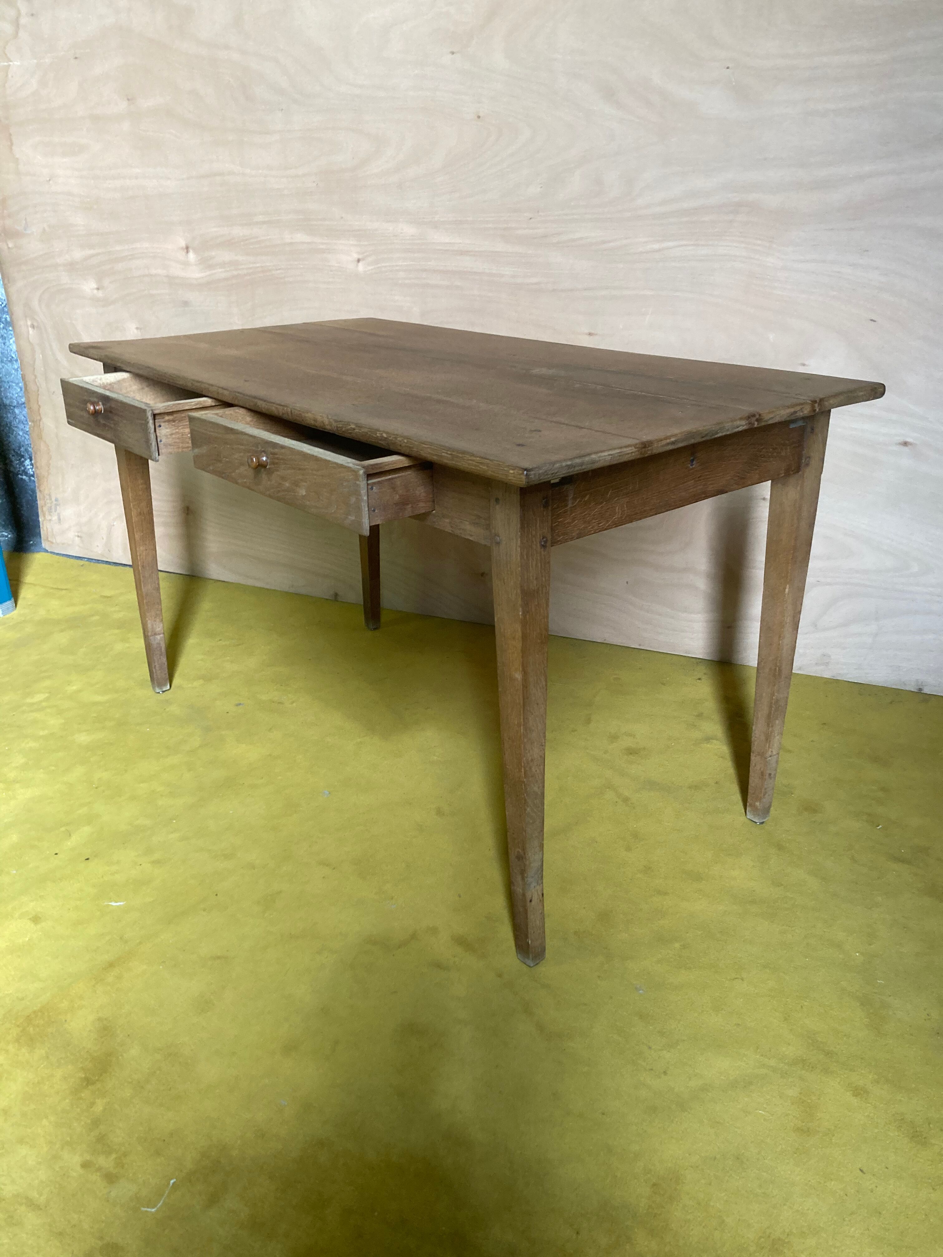 Real oak farmhouse table from the late 1800s.