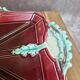 Antique majolica barbotine set – tray and 4 small pots – Art Nouveau