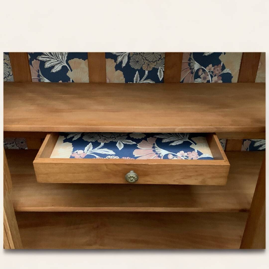 Parisian Art Deco style wardrobe in solid raw oak, 1950