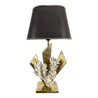 Lamp in brass and coral by Christian Nowaczyk and Daniel Chassin