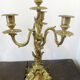 Pair of bronze candelabras and brass bobèches