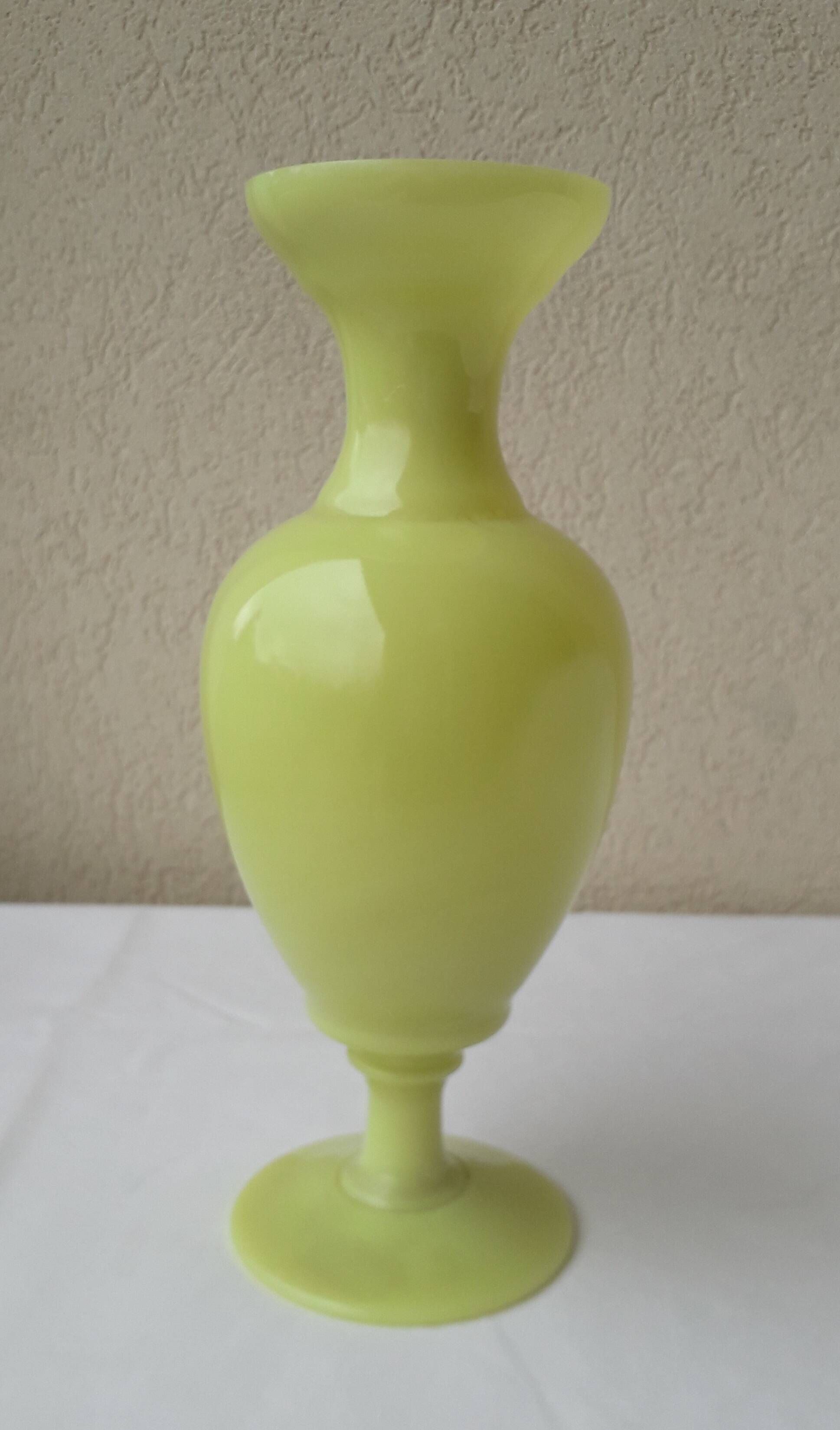 Yellow opaline vase