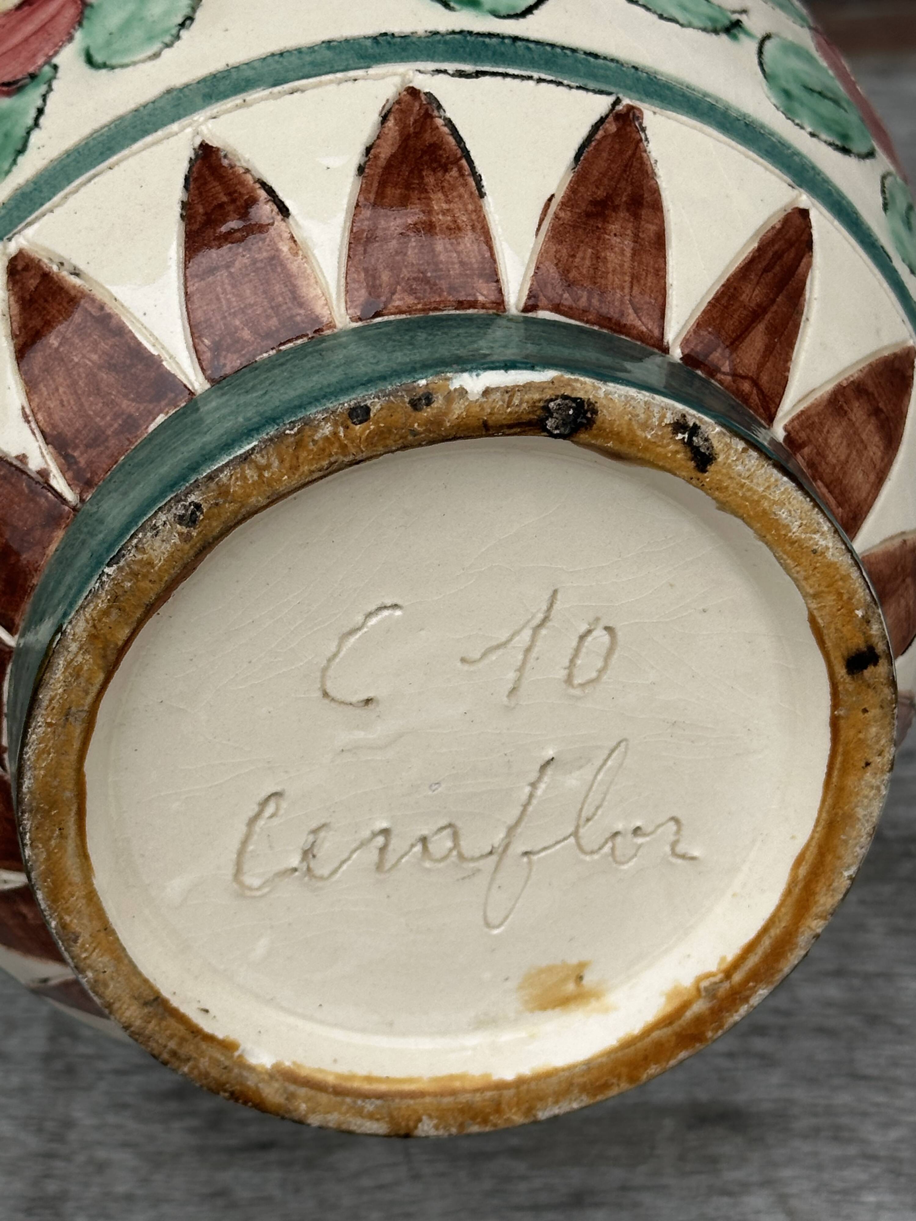 Vase signed Ceraflor - Ceramics from Monaco H 22 cm