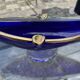 Vintage cobalt blue Murano glass gondola bowl with gilding.