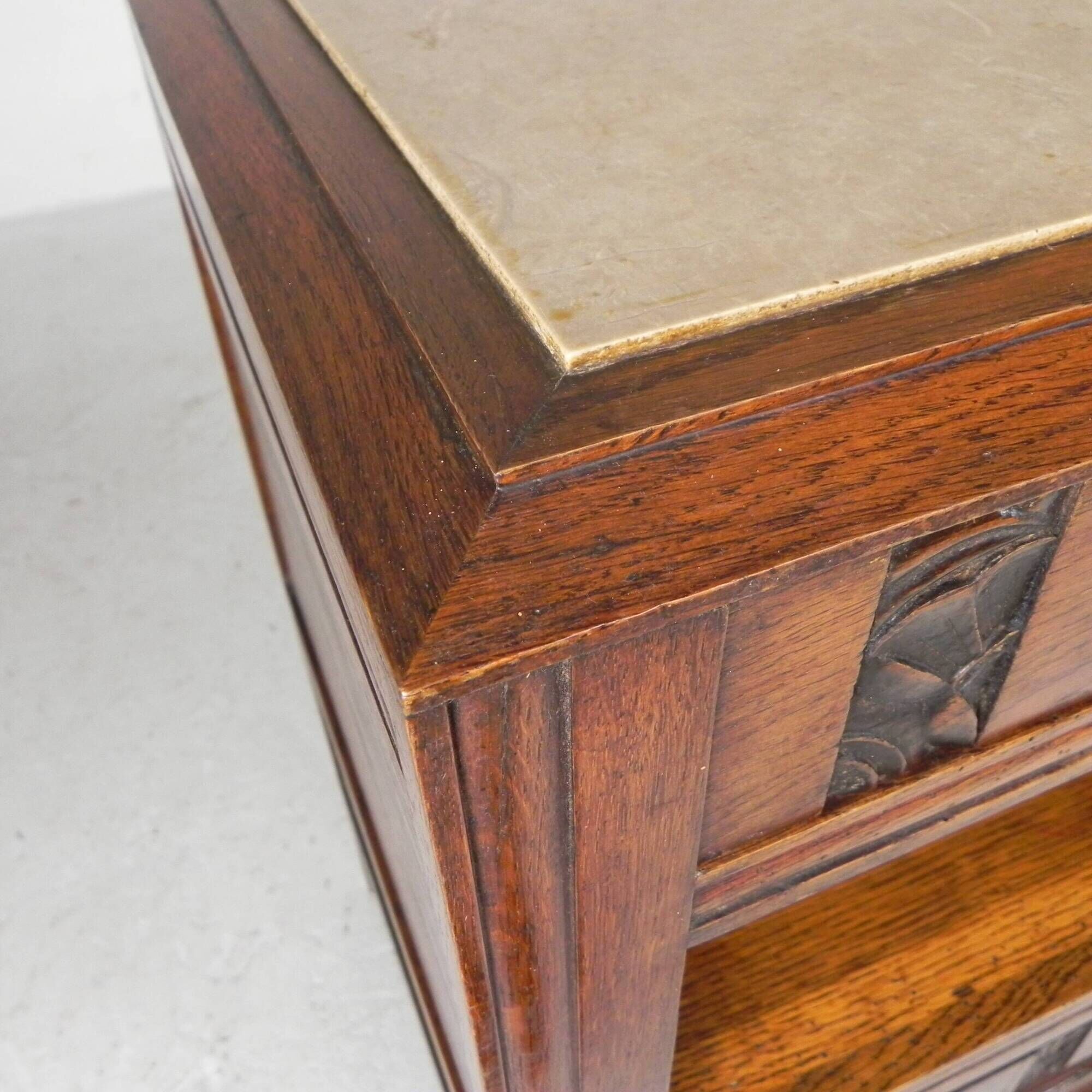 Art Deco bedside table with marble top, 1930s