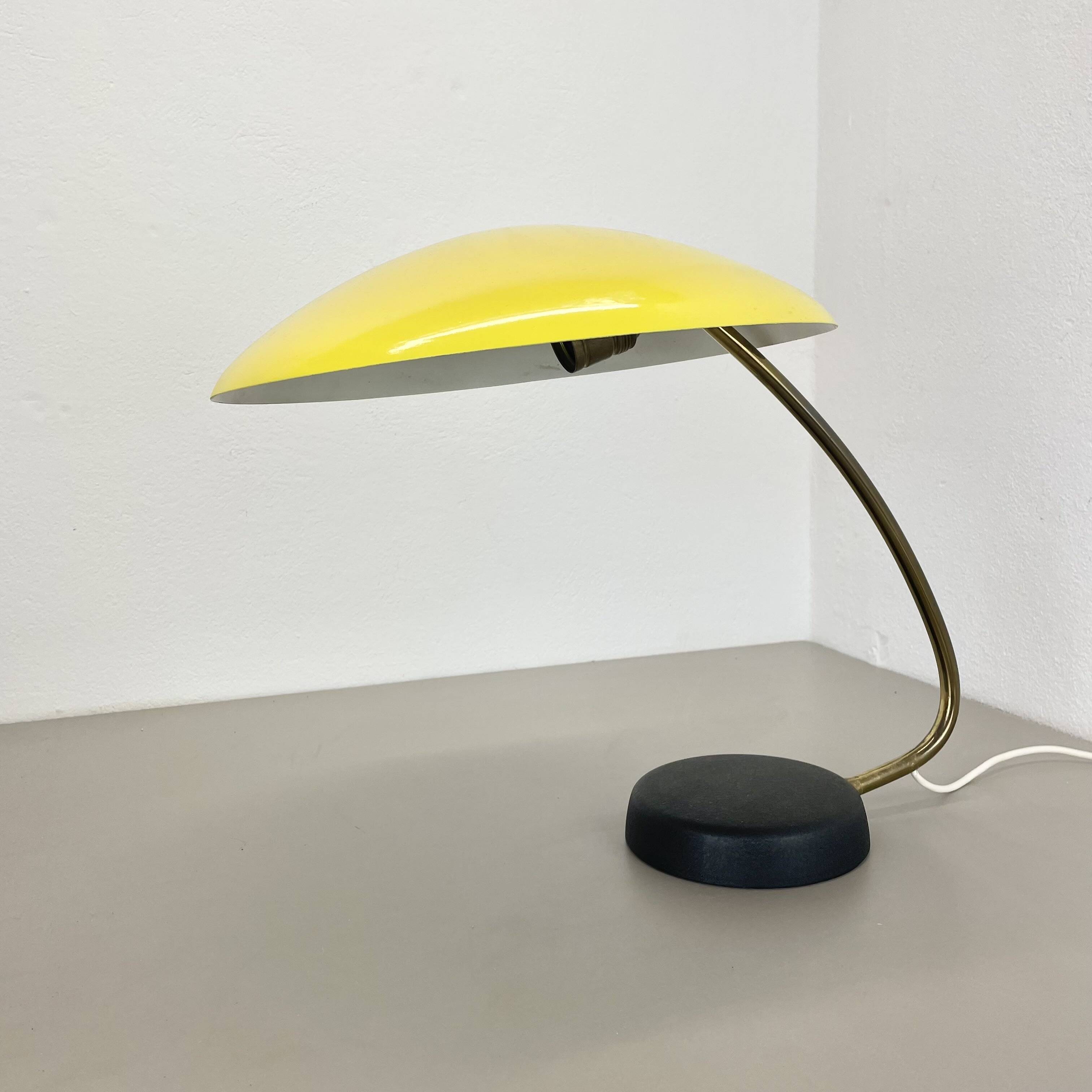 Original Modernist Yellow Metal Table Lamp by Cosack Leuchten, Germany 1960s