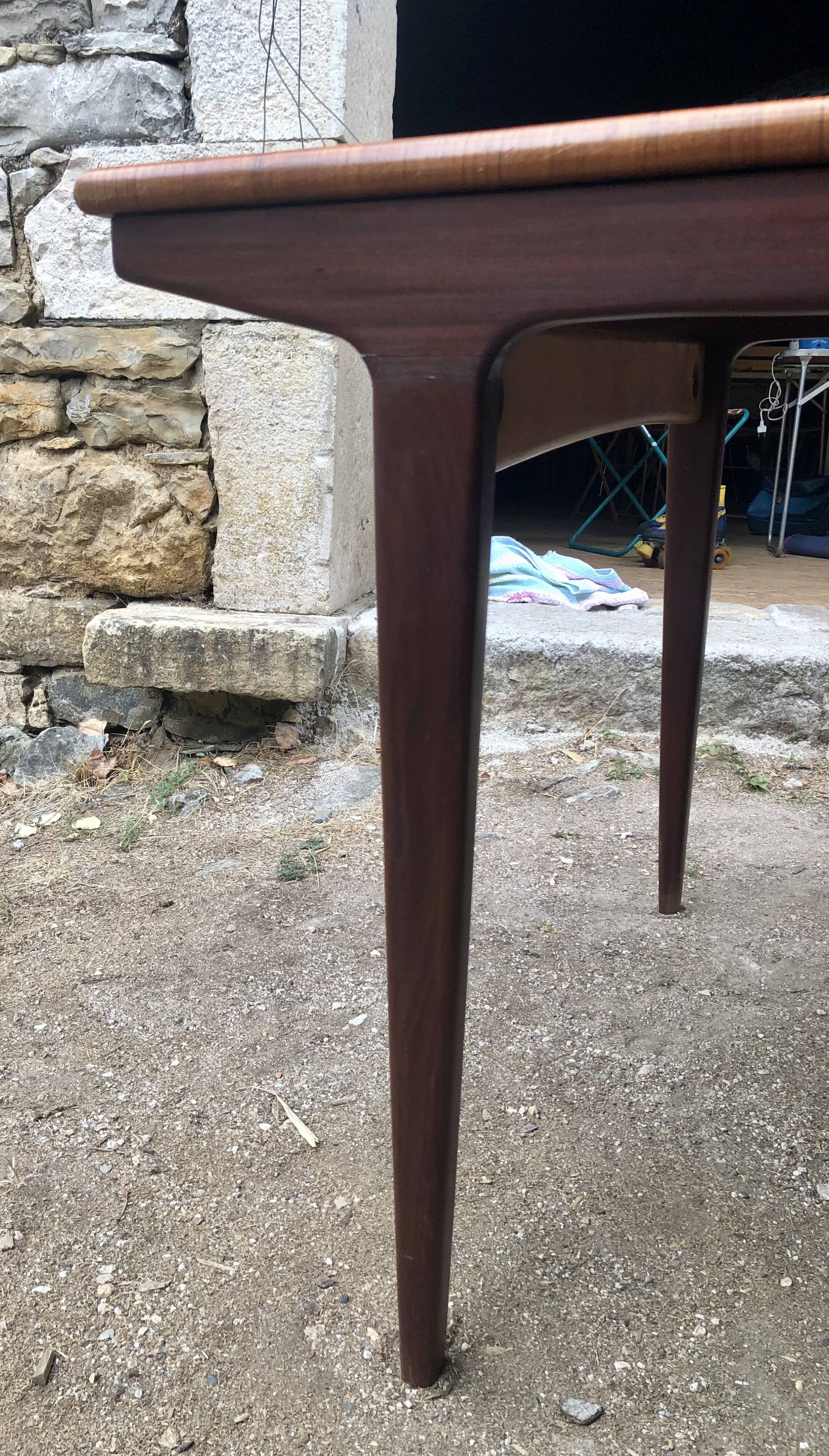 Teak table and exotic wood made in France