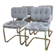 Vintage Italian dining chairs in brass, 1970s, set of 4