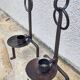 Vintage brutalist steel candle holder