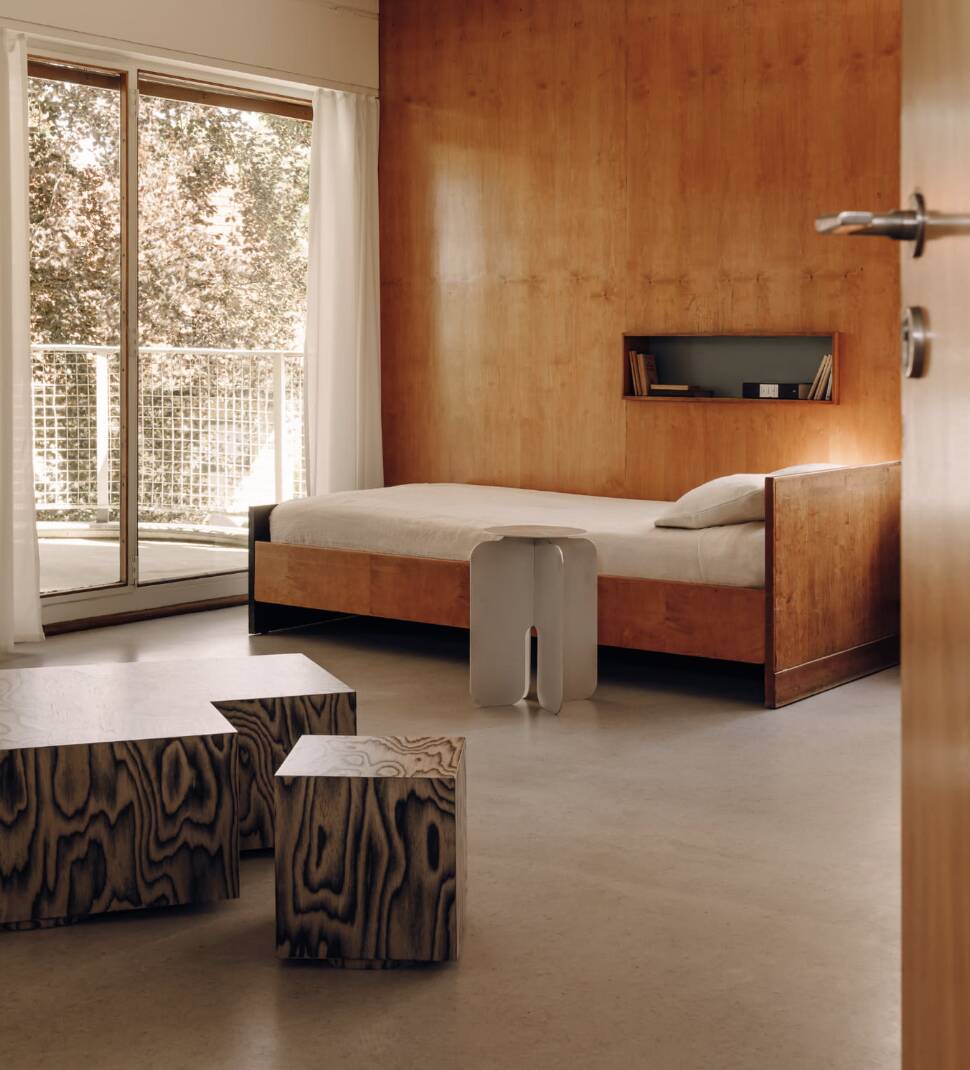 Sottsass object 106 wood veneer side table