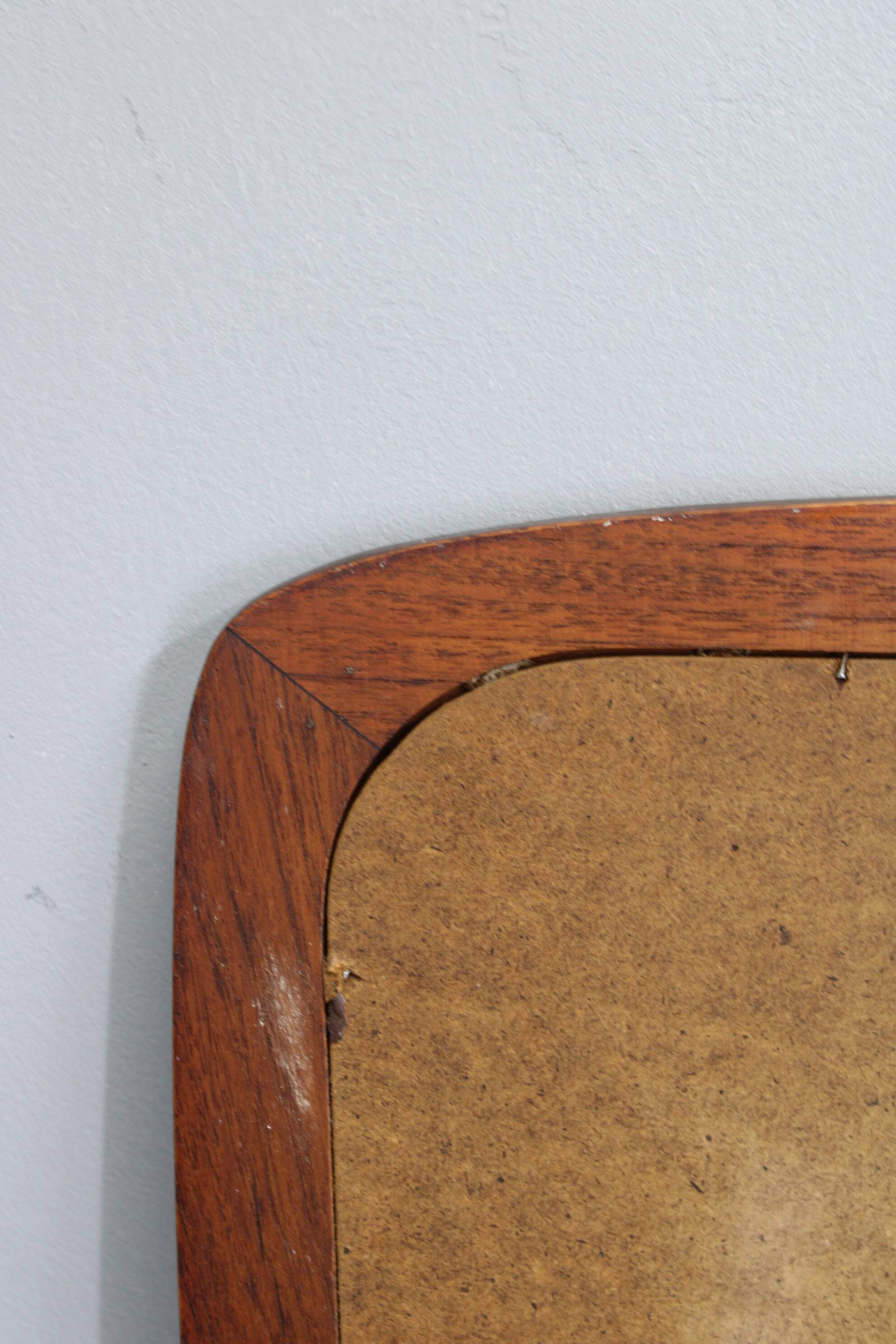 1960s Danish solid teak mirror by Johansens Spejle Kobenhavn