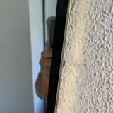 Vintage 1960s mirror, asymmetrical, gold-black rearview mirror - 71 x 36 cm