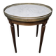 Louis XVI style bouillotte table, marble top.