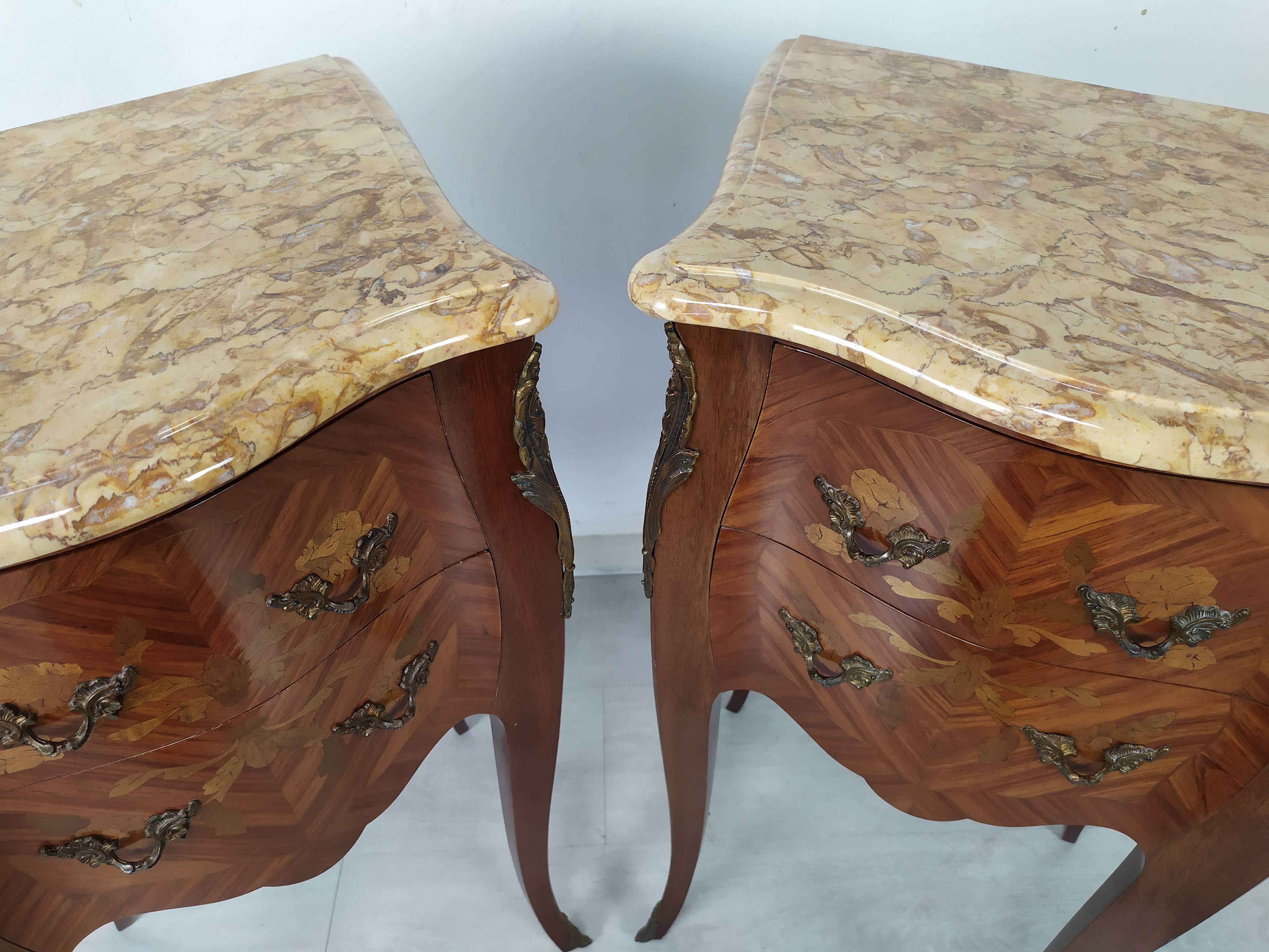 Pair of Louis XV style bedside tables