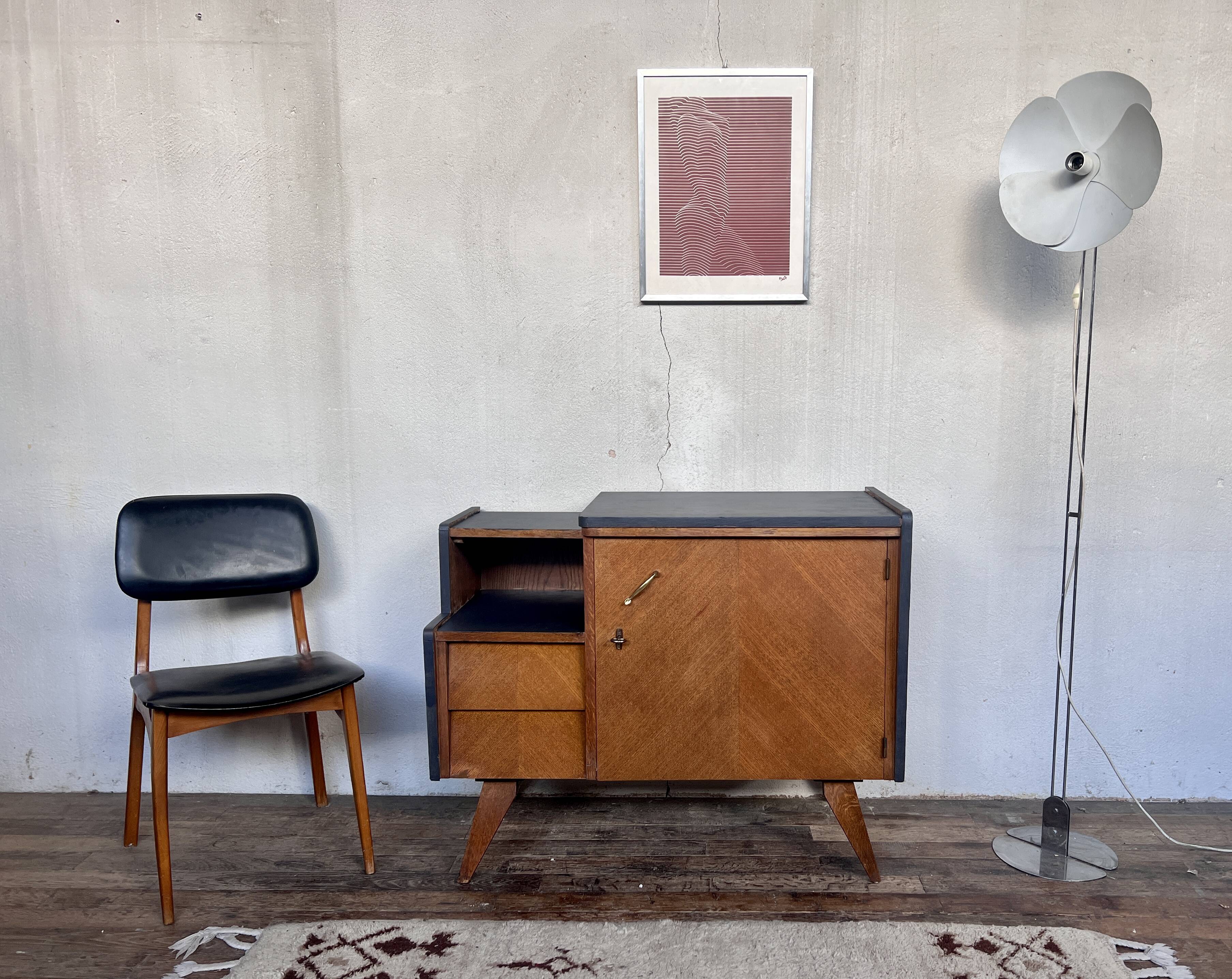 Meuble tv enfilade vintage pieds compas