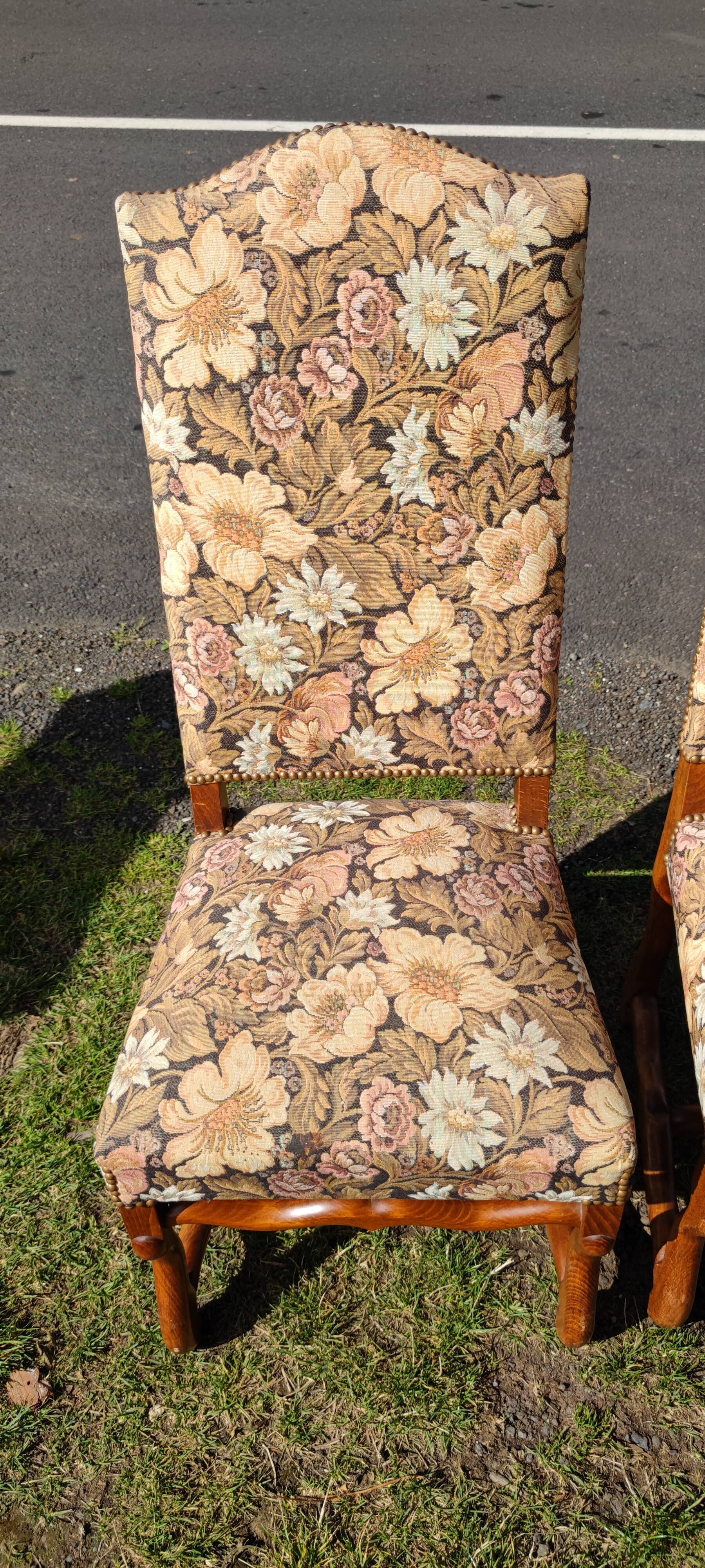 6 Louis XIV chairs in beech