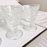 12 Charles X arabesque style violet glasses on foot
