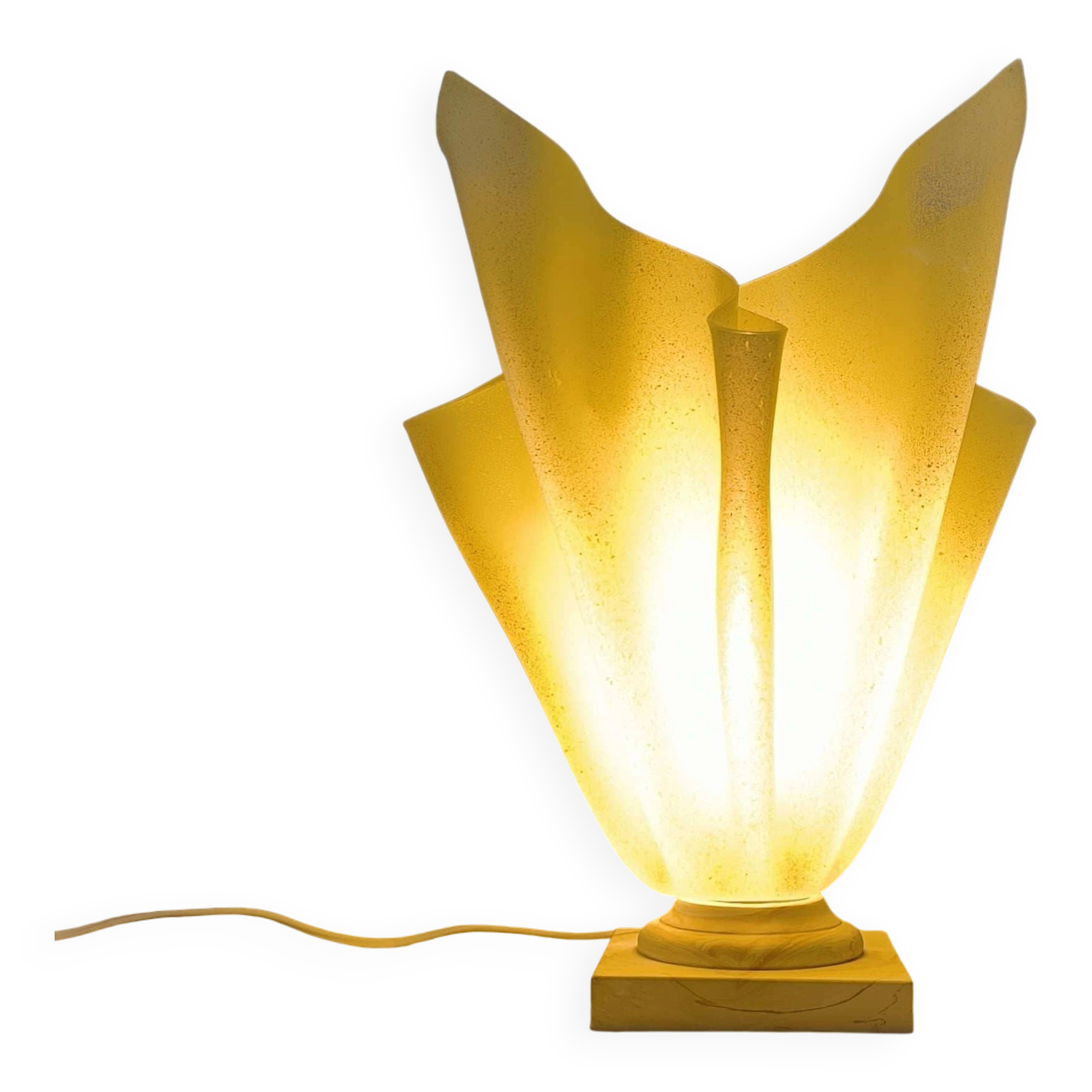 Vintage yellow Corolle table lamp