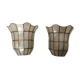 Set of two vintage mother-of-pearl and brass wall lamps