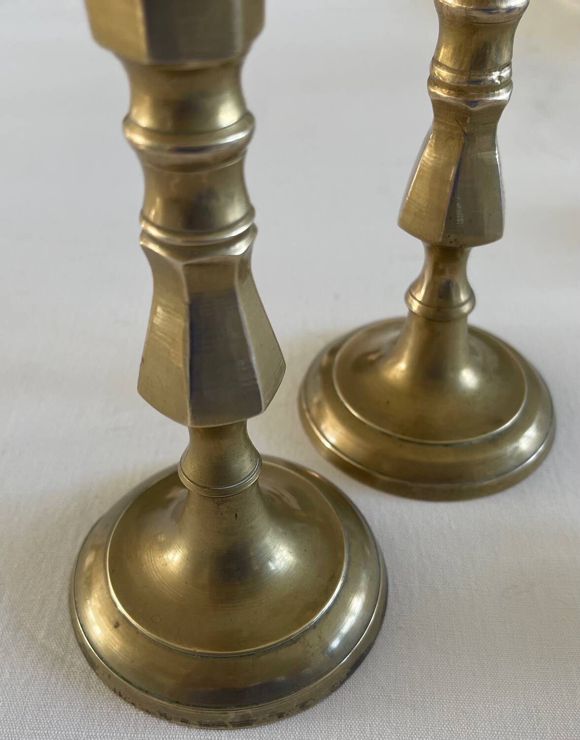 Pair of brass candlesticks