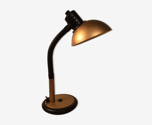 Lampe de bureau orientable dorée 1970