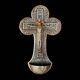 Old holy water stoup crucifix – patinated bronze