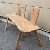 Small 3-seater brutaliser style bench in oak