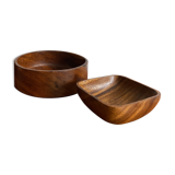 Set 2 Vintage Wooden Dishes