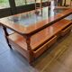 Table basse 2 tiroirs en merisier massif et verre