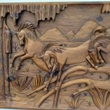 Wooden relief painting