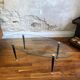 Set of trundle coffee tables in glass and brass
