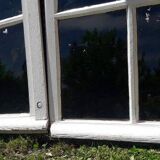 Lot of 4 oak windows H141xL112/117cm old small panes